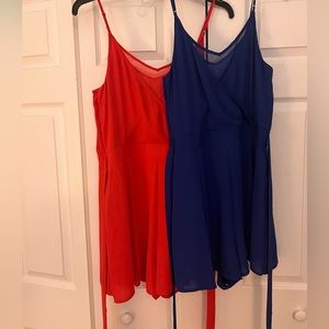 2 Express Spring Colored Dressy Rompers! Excellent Condtion! Size 12